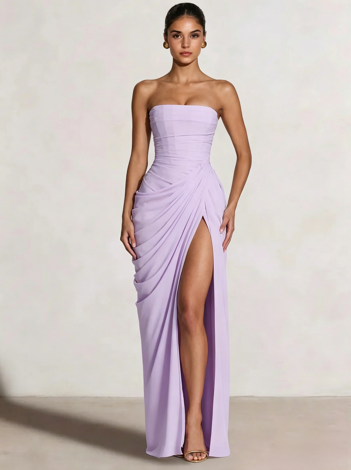 A-Line Strapless Stretch Crepe Prom Dress