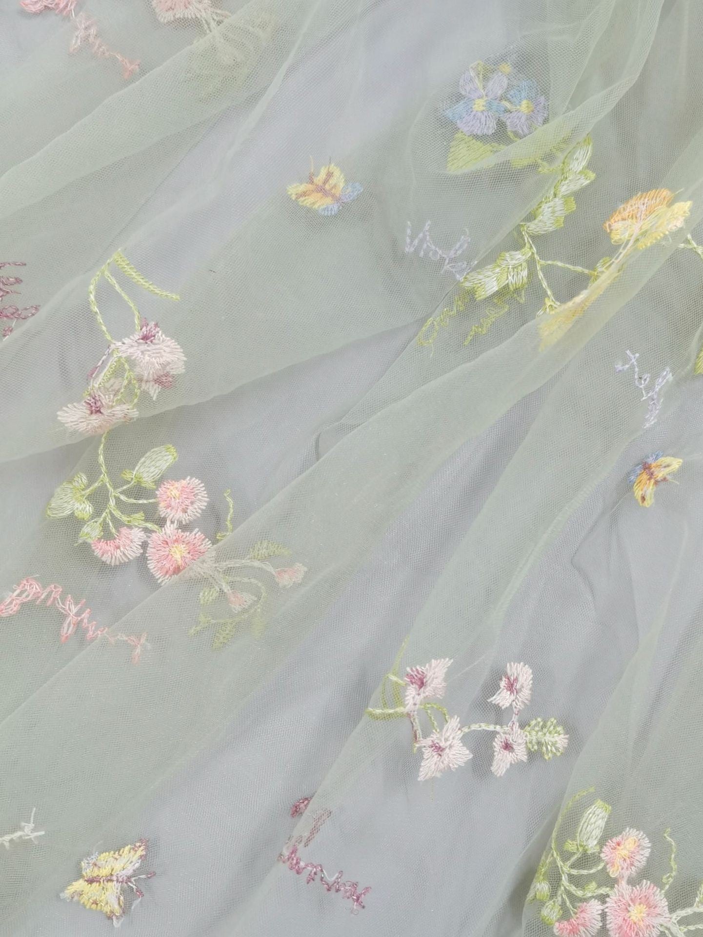 A-Line Floral Tulle Cocktail Dress with Short Sleeves