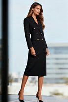 Sheath Double-Breasted Midi Blazer Dress