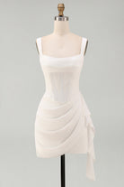 Bodycon Square-Neck Ruffle Mini Dress