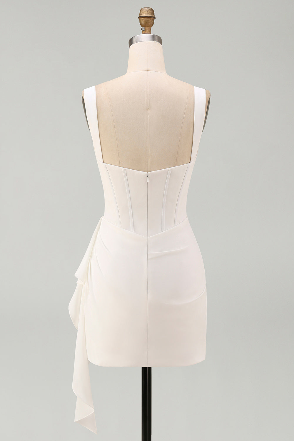 Bodycon Square-Neck Ruffle Mini Dress