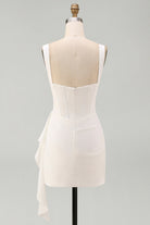 Bodycon Square-Neck Ruffle Mini Dress