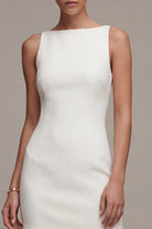 Bateau-Neck Satin Mini Engagement Dress