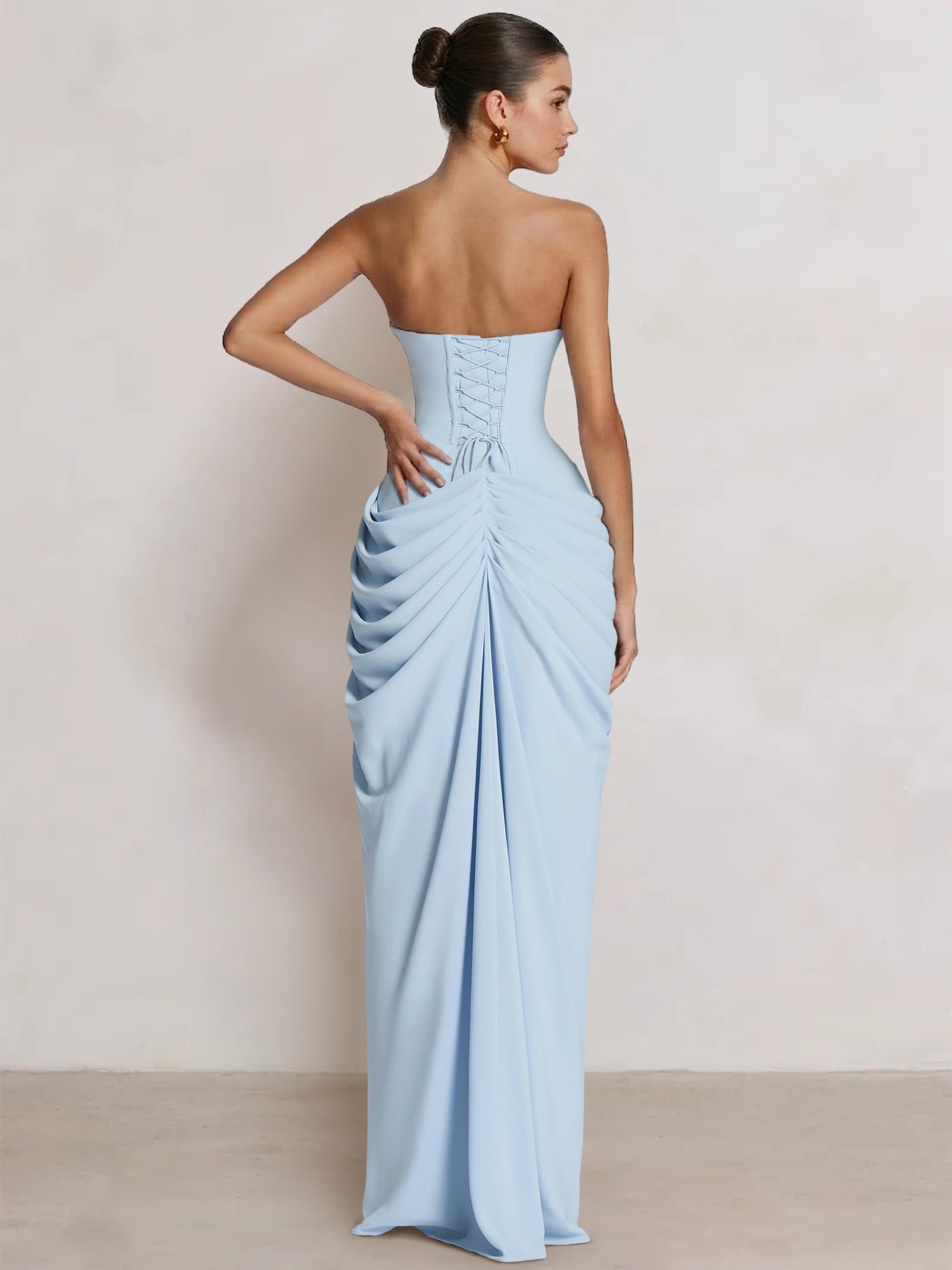 A-Line Strapless Stretch Crepe Prom Dress