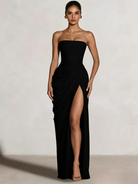 A-Line Strapless Stretch Crepe Prom Dress