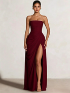 A-Line Strapless Stretch Crepe Prom Dress