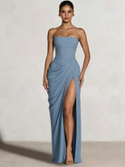 A-Line Strapless Stretch Crepe Prom Dress