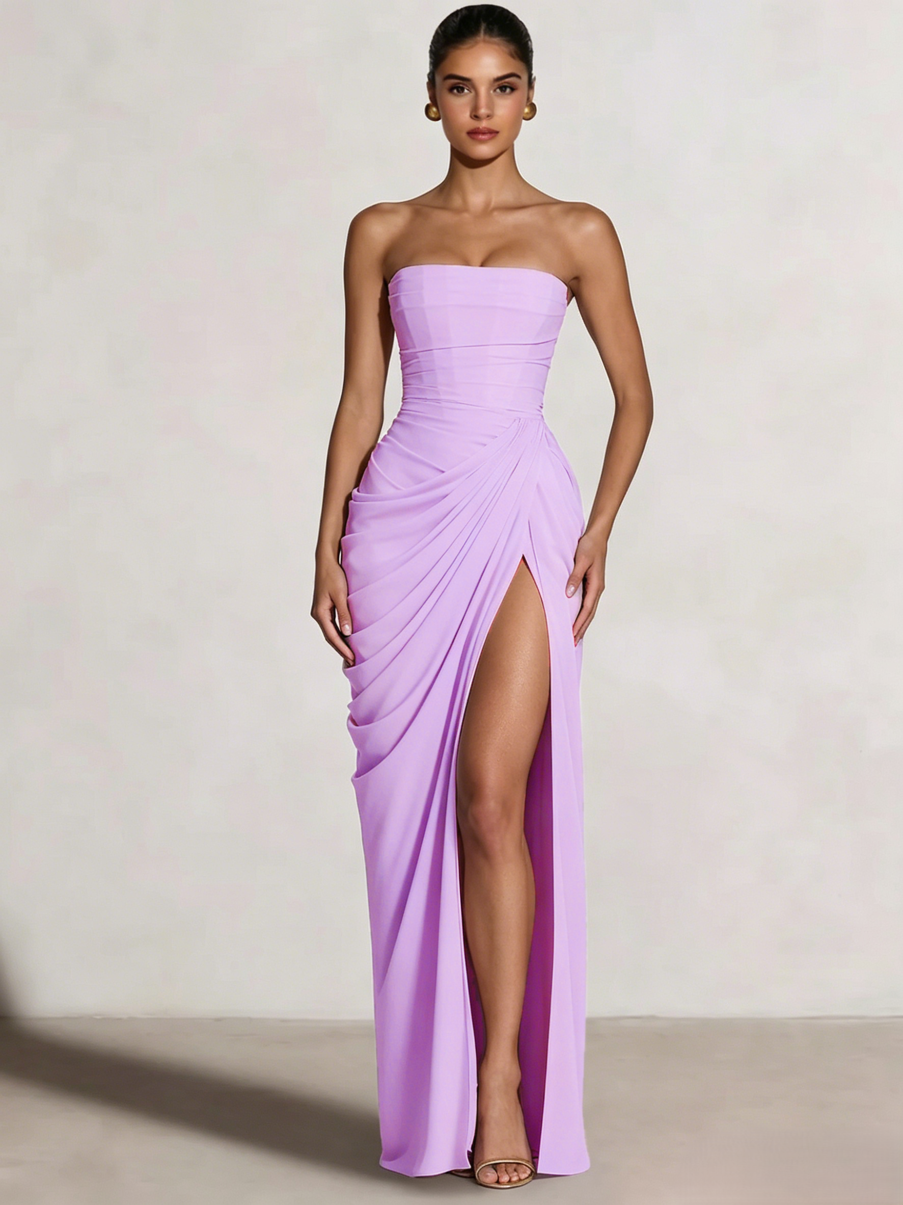 A-Line Strapless Stretch Crepe Prom Dress
