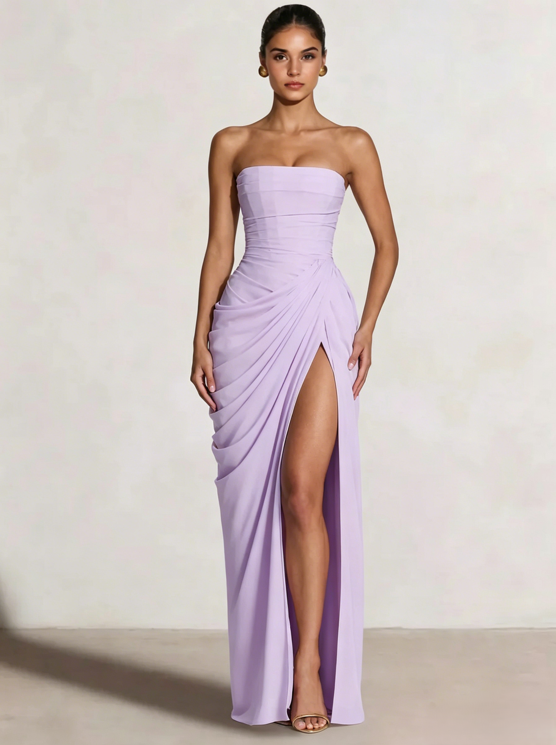 A-Line Strapless Stretch Crepe Prom Dress