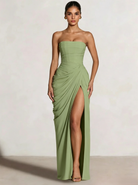 A-Line Strapless Stretch Crepe Prom Dress