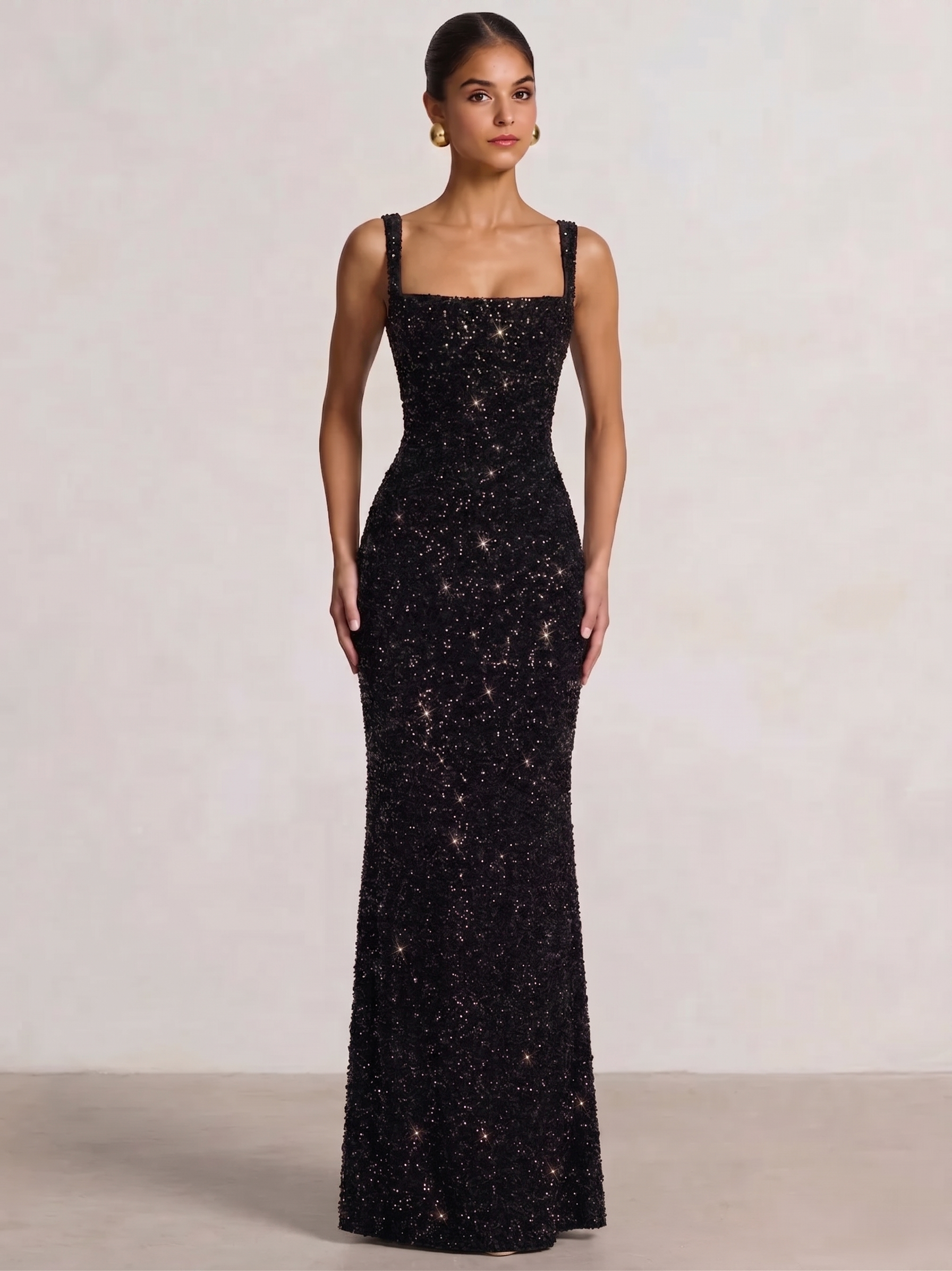 Mermaid Beaded Sequin Prom Dress with Spaghetti Straps