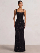 Mermaid Beaded Sequin Prom Dress with Spaghetti Straps