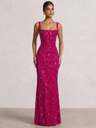 Mermaid Beaded Sequin Prom Dress with Spaghetti Straps