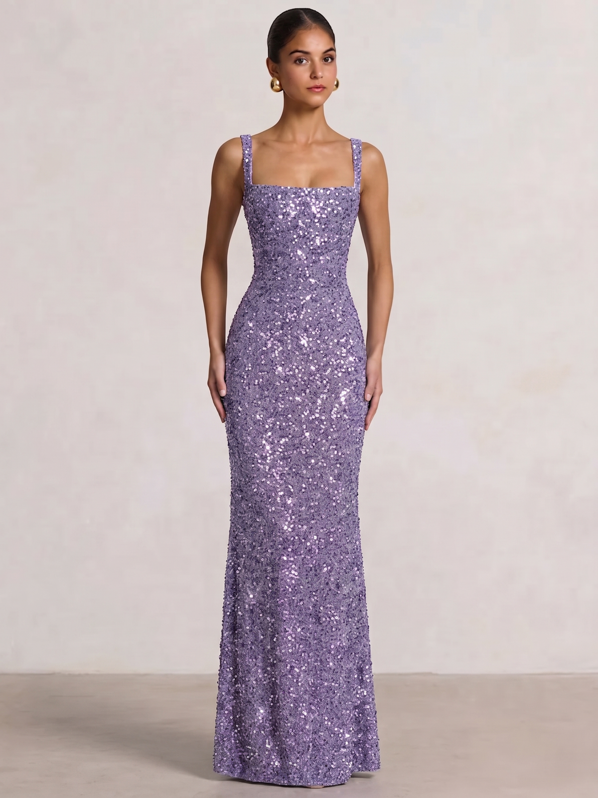 Mermaid Beaded Sequin Prom Dress with Spaghetti Straps