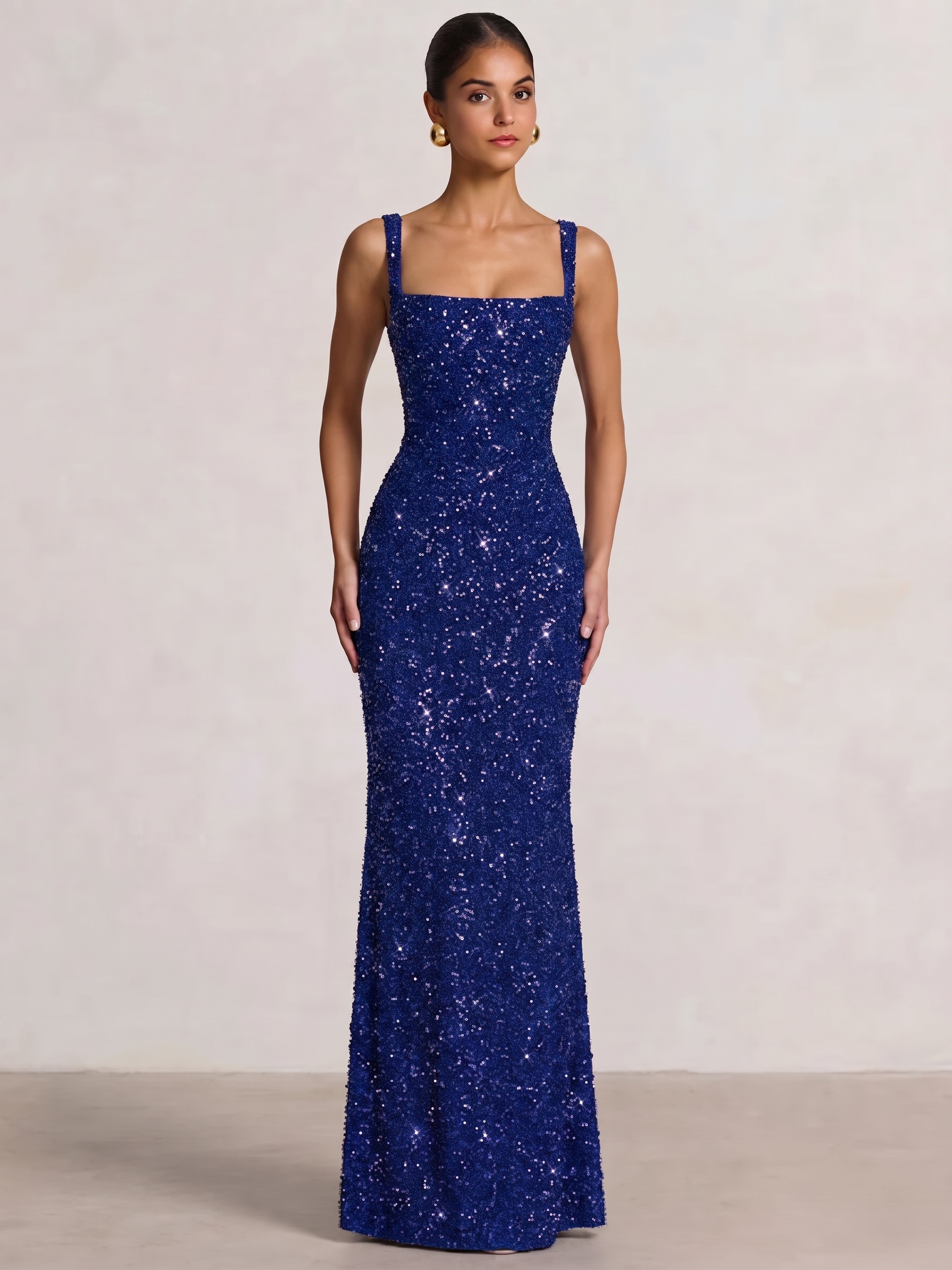 Mermaid Beaded Sequin Prom Dress with Spaghetti Straps