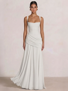 A-Line Ruched Chiffon Prom Dress with Spaghetti Straps