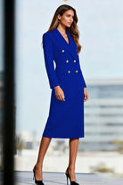 Sheath Double-Breasted Midi Blazer Dress
