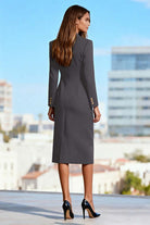 Sheath Double-Breasted Midi Blazer Dress