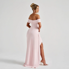 Off-Shoulder Maxi Dress with Slit