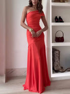 Asymmetric Ruched Maxi Dress